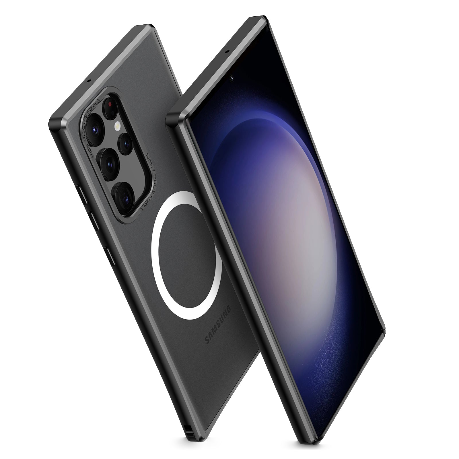 For Samsung Galaxy S22 Ultra 5G Magnetic Phone Case Matte PC Back Metal Frame Cover with Corner Buckle For Samsung Galaxy S22 Ultra 5G Magnetic Phone Case Matte PC Back Metal Frame Cover with Corner Buckle
